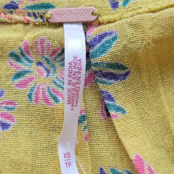 NWT Free People Indigo Molly Smock Cami Golden Yellow size XS - Picture 10 of 11